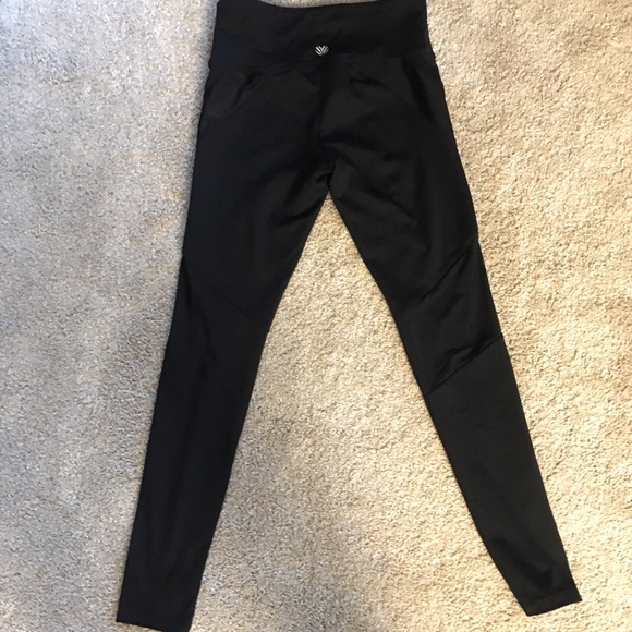 Forever 21 Black Yoga Pants w/ Sheer Leg Design - Picture 2 of 9